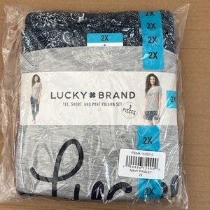 Lucky Brand Plus Size Pajama & Loungewear Set in Blue Paisley Size 2X